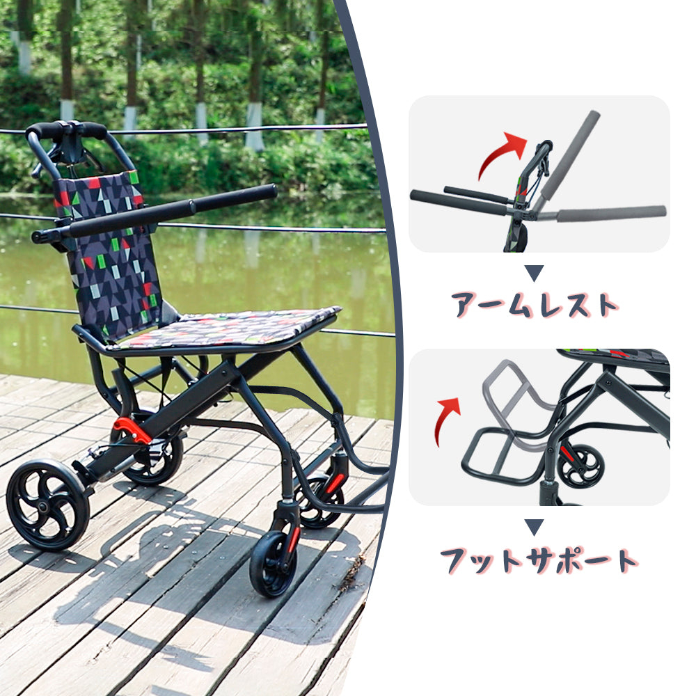 PIPIBEAR 車椅子 介助式車いす 折畳み 軽量 コンパクト 簡易車椅子 自立できる ノーパンクタイヤ 折りたたみ車イス ブレーキ付き 介助式車椅子 軽量車椅子 折り畳み 外出用 室内用 組み立て不要 簡易 軽量 持ち運び易い