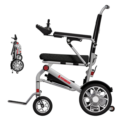 PIPIBEAR 電動車椅子 折りたたみ 軽量 コンパクト 軽量電動車椅子 アルミ製 電磁自動ブレーキ 介助・自走 兼用 電動車いす 航続15-18KM フラッドライト付き 組み立て不要 障害者 高齢者 妊婦向け 日本語の説明書付き