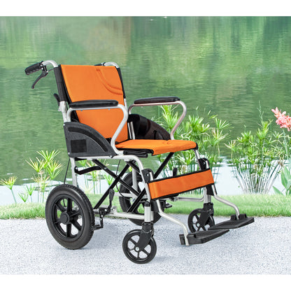 PIPIBEAR 車椅子 介助用車いす 折畳み 軽量 コンパクト 介助型 簡易車椅子 背折れタイプ ノーパンクタイヤ アルミ製 介助式車椅子 組み立て不要 簡易 軽量 持ち運び易い 外出用 室内用 旅行に適用