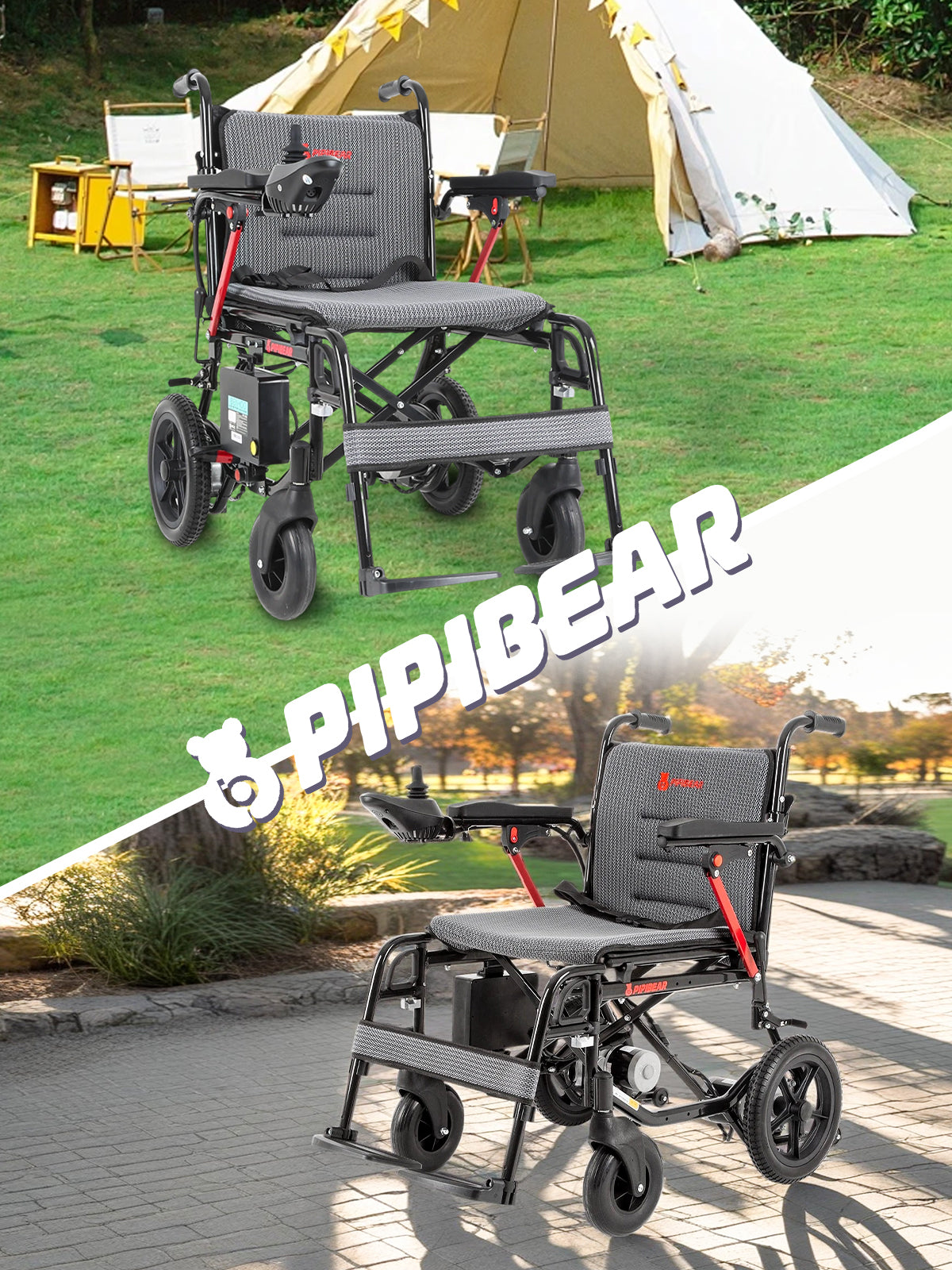 PIPIBEAR 電動車椅子 折りたたみ 軽量 コンパクト 軽量電動車椅子